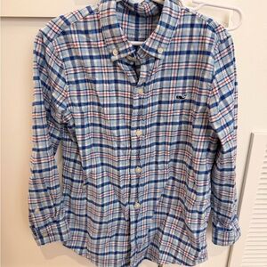 Vineyard Vines Boys Blue Plaid Button-Down Shirt